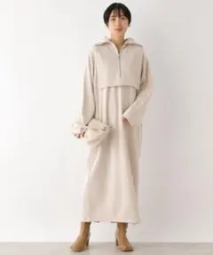 新品☆レプシィム ZIPカラー付き ロングワンピース　アイボリー