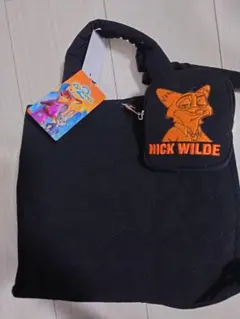 ズートピア　ニック・ワイルド トートバッグ 黒　しまむら