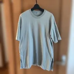 ユニクロ　コットンオーバーサイズチュニック(半袖) Tシャツ　S グリーンのサムネイル