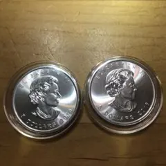 2016年カナダ メイプルリーフ銀貨 2セット - メルカリ