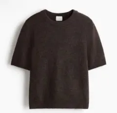 H&M ファインニットトップス　ダークブラウン