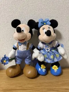 ディズニー ミッキー&ミニー ぬいぐるみバッジ blue ever after