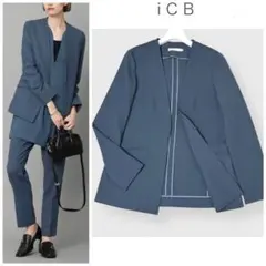 美品 iCB 洗える UV ウール2WAYストレッチ ノーカラージャケット 4