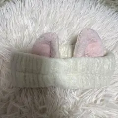 猫耳付きクリーム色ヘアバンド