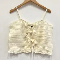 ZARA フロントリボン ビスチェ アイボリー M