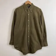 90s ラルフローレン シャモアボタンダウンシャツ オリーブ VINTAGE