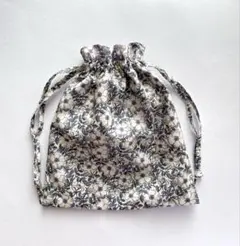 リバティ＊メイモリス(グレー) 巾着　ハンドメイド