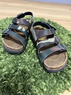 美品 ビルケンシュトック ミラノ キッズ サンダル 迷彩 16.5cm 26