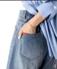 JaVaジャバコラボしなやか曲線でスタイル盛れ。美脚見せカーブパンツ（ワイド）のサムネイル