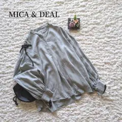 美品【MICA&DEAL】スキッパー　ボリューム袖　ブラウスシャツ　日本製　長袖のサムネイル