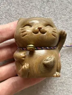 九尾狐✨猫ちゃんみたいな顔✨木彫り置物 - メルカリ