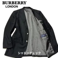 美品★バーバリー テーラードジャケット シャドーチェック　カシミヤ　黒L(823のサムネイル