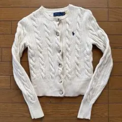 Polo Ralph Lauren ケーブルカーディガン カシミヤ混 アイボリー