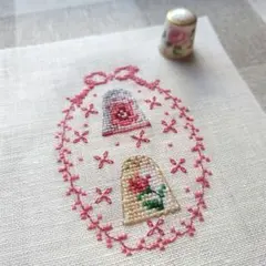 クロスステッチ完成品　✤ヴェロニク・アンジャンジェ✤バラのシンブル