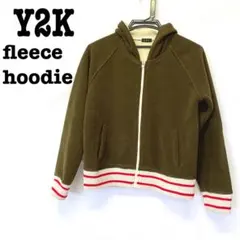 美品【Y2K 古着 】 フリースパーカー　ジップアップパーカー　ブラウン