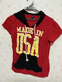 フード付き赤Tシャツ MADE IN USA FINNIGAN 20