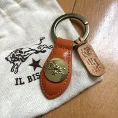イルビゾンテ レザー キーホルダー キーリング IL BISONTE オレンジ