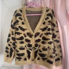 ヒョウ柄カーディガン ベージュ