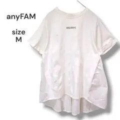 【洗える】any FAM　シャツドッキングTシャツ　ホワイト　M　コットン　古着のサムネイル