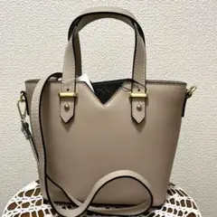 【新品】タグ付　イタリア製　2way ミニショルダーバッグ　ピンクベージュ