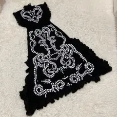 SONIA RYKIEL ノースリーブニットワンピース　ロング　レース　黒　M