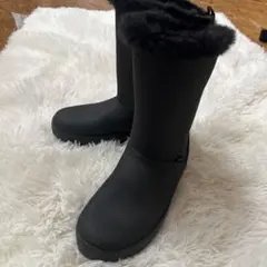 crocs ブラック ファー付き長靴