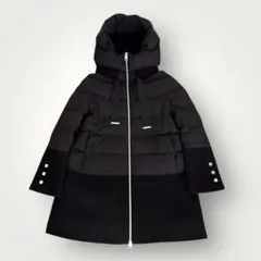 美品　HERNO ヘルノ　切り替え 異素材　ダウンコート　ブラック　黒　40号