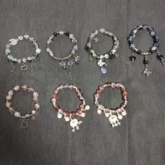 ハンドメイド　ガラスビーズ　ブレスレット　dreamnodiy