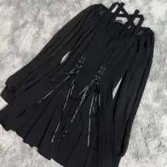 DARK IN LOVE レースアップ フロントクロスワンピース ゴシック 黒