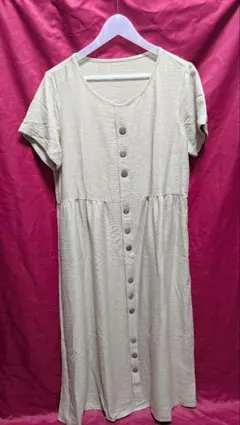 SHEIN ベージュ 半袖 ロングワンピース M