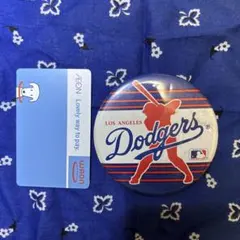 80's USA製 L.A ドジャース 缶バッジ ビッグサイズ MLB 大谷翔平