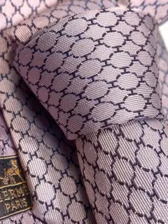 【美品HERMES カラー】エルメス ネクタイ ピンク高級ブランドクリーニング済