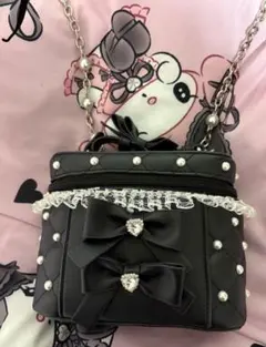 ♥︎ ハニーミュウ ビッグリボンバニティショルダー ブラック