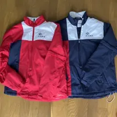 FIDRA ジップアップジャケット レッド/ネイビー2枚セット