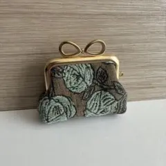 ミナペルホネン がま口ポーチ ハンドメイド rosy mint - メルカリ