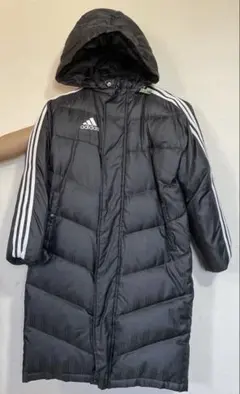 美品　アディダス　ベンチコート　O　黒　ダウンコート　o　防寒着　サッカー 美品 アディダス ベンチコート O 黒 ダウンコート o 防寒着