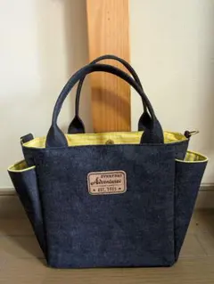 セルビッチデニム◆ポケット沢山トートバッグ◆2way◆ハンドメイド◆