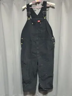 Carhartt オーバーオール 34×30 ブラック 前開き ダブルニー 中綿