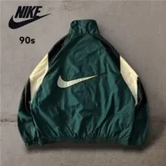 人気カラーNIKEナイキ90sナイロンジャケットビッグスウォッシュ刺繍ロゴ古着L