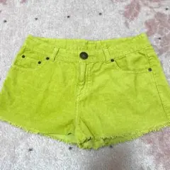 ショートパンツ　コーデュロイ　からし色　黄色　マスタード色