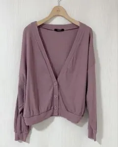 Vネックリブニットドルマンカーディガン