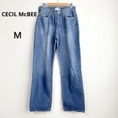 セシルマクビー　デニムパンツ　ダメージ　ワイドパンツ　ゆったり　ハイウエスト