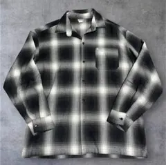 【王道】Caltop オンブレチェックシャツ ブラック L