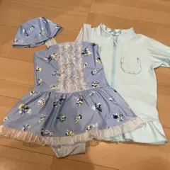 ワンピース水着　キャップ　ラッシュガード　セット