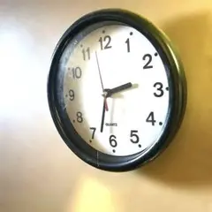 QUARTZ アナログ掛時計 黒