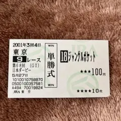 2001年 日本ダービー ￼ジャングルポケット レプリカゼッケン - メルカリ