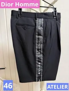 名作　Dior Homme 18AW アトリエロゴテープ ショートパンツ 46のサムネイル