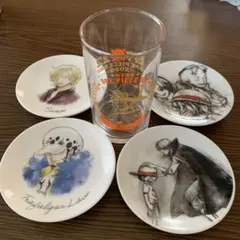 ワンピースグラスと皿4つセット