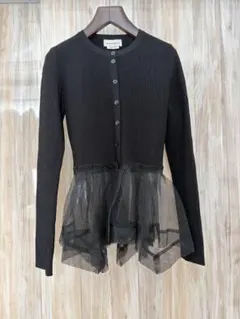 Alexander McQueen カーディガン チュール ペプラム M 黒のサムネイル