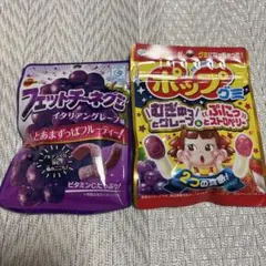 不二家　ポップグミ　ブルボン　フィットチーネグミ　グレープ味　ストロベリー味のサムネイル